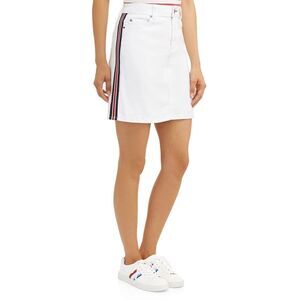 Womens Ev1 From Ellen Degeneres White Alex Laxed Vintage Denim Jean Skirt  Sz 10